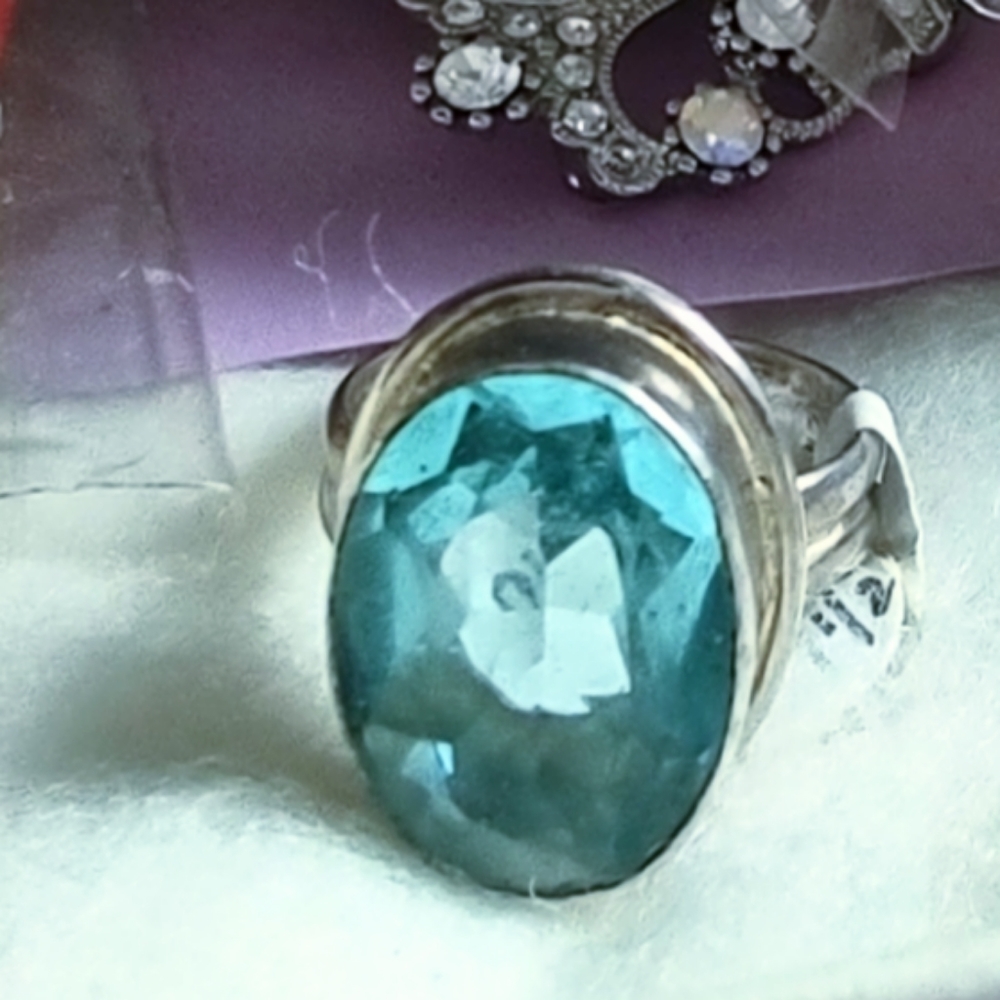 Blue Topaz Sterling Silver Ring